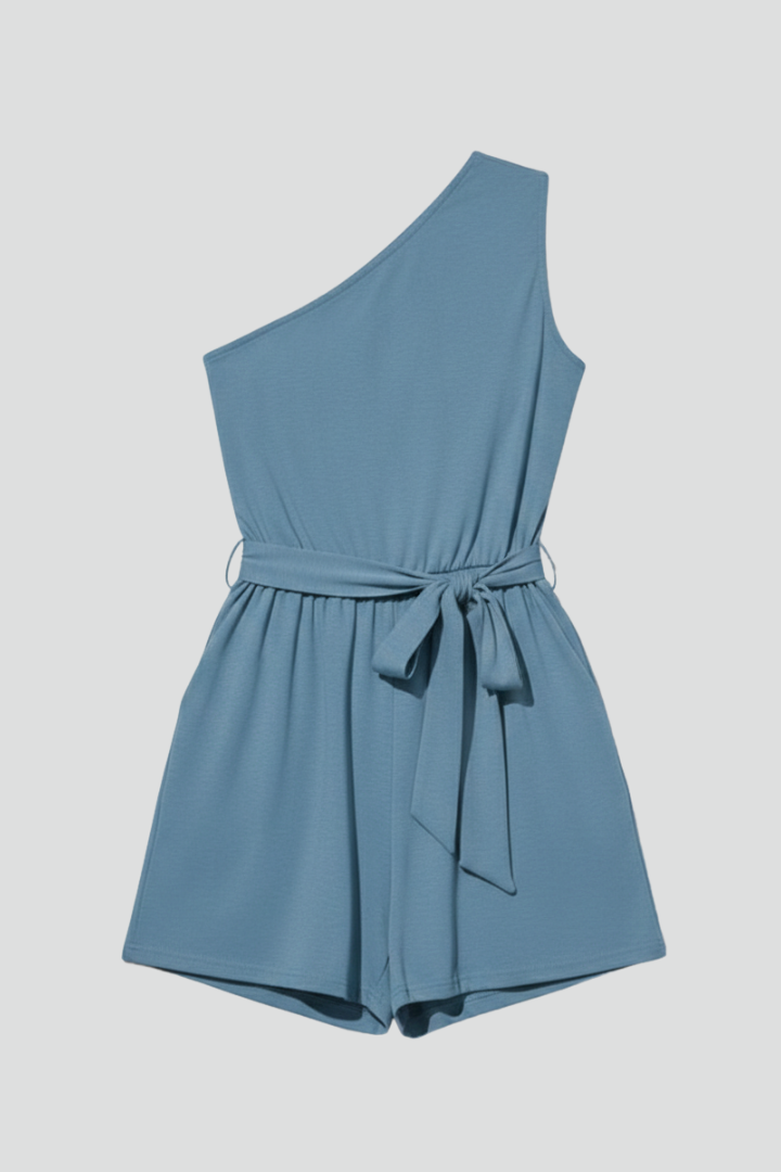 Damejumpsuit med Enkelt skulder Rem og Side Lommer