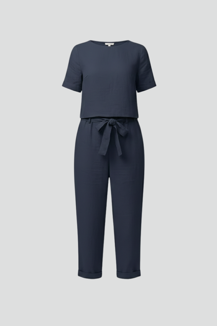 Damejumpsuit med Rund halsudskæring og Side Lommer