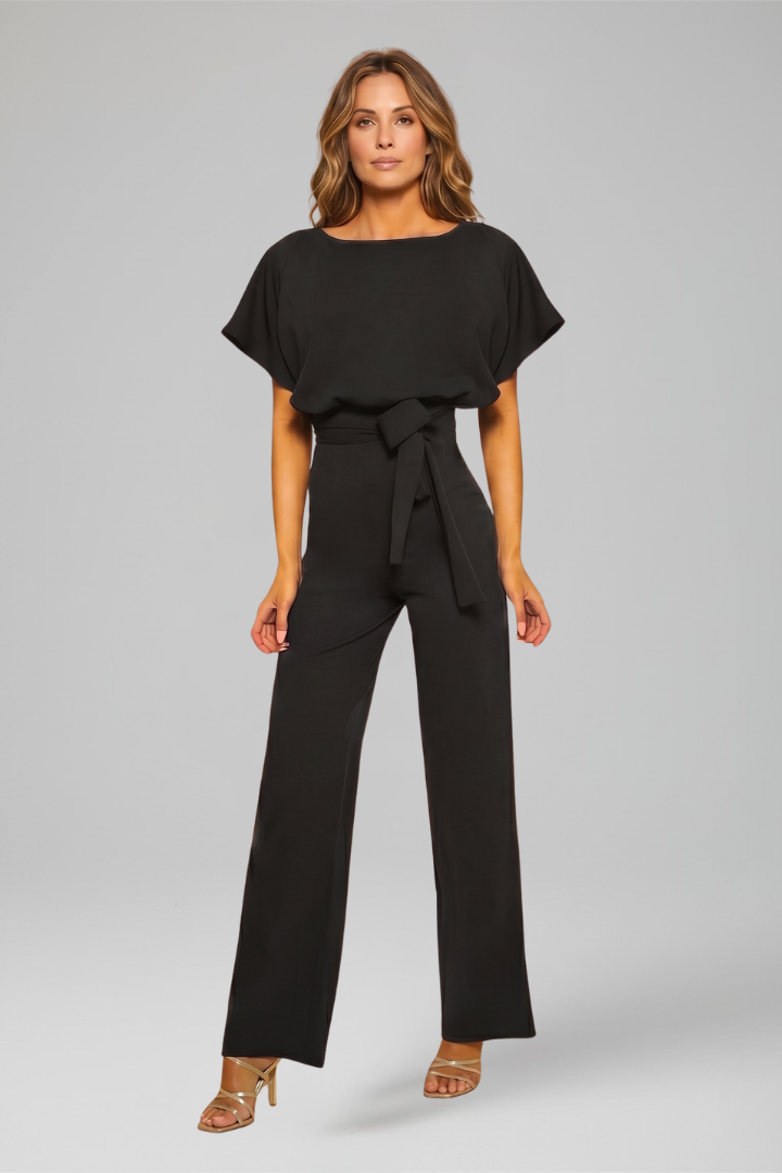 Damejumpsuit med Rund halsudskæring og Bred Ben