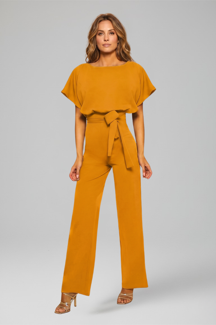 Damejumpsuit med Rund halsudskæring og Bred Ben