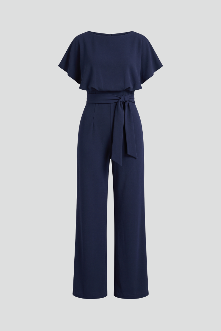 Damejumpsuit med Rund halsudskæring og Bred Ben