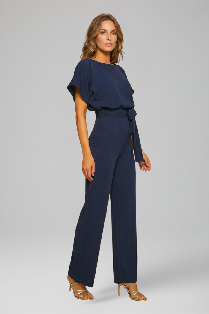 Damejumpsuit med Rund halsudskæring og Bred Ben