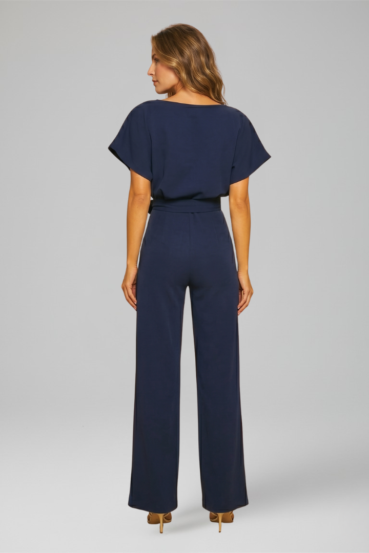 Damejumpsuit med Rund halsudskæring og Bred Ben