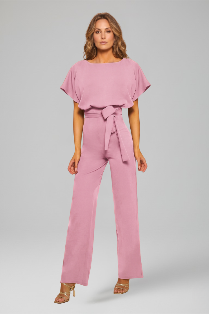 Damejumpsuit med Rund halsudskæring og Bred Ben