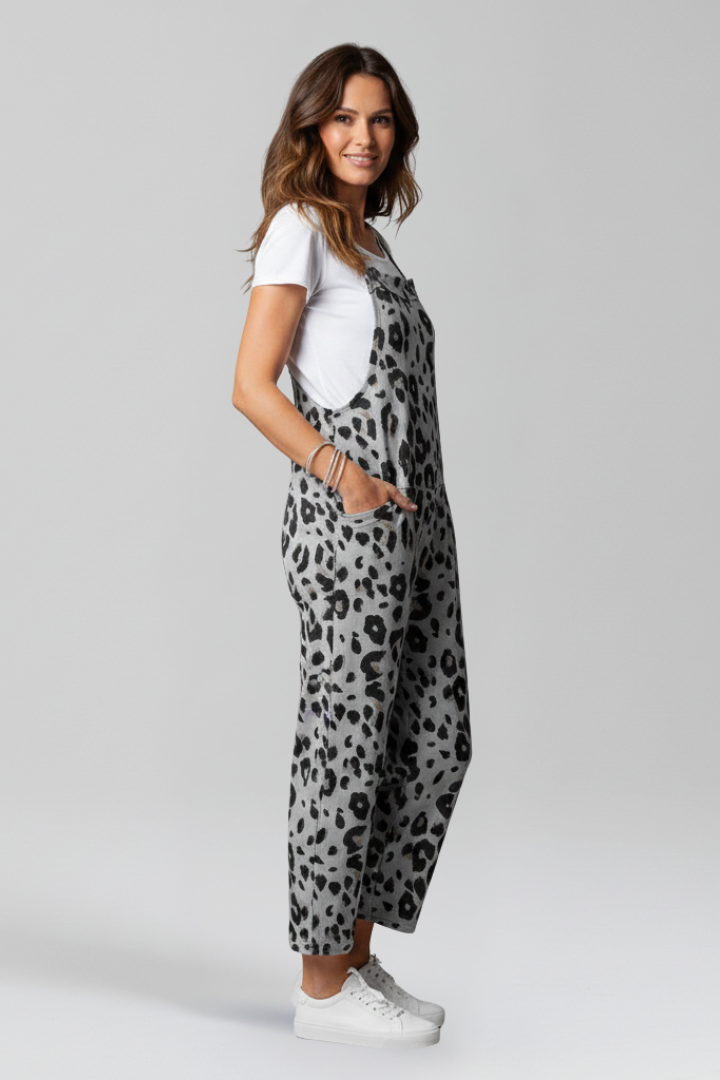 Damejumpsuit med Scoop Udskæring og Med print Overflade