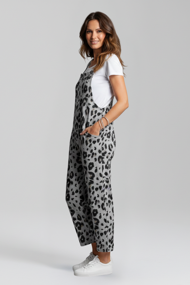Damejumpsuit med Scoop Udskæring og Med print Overflade