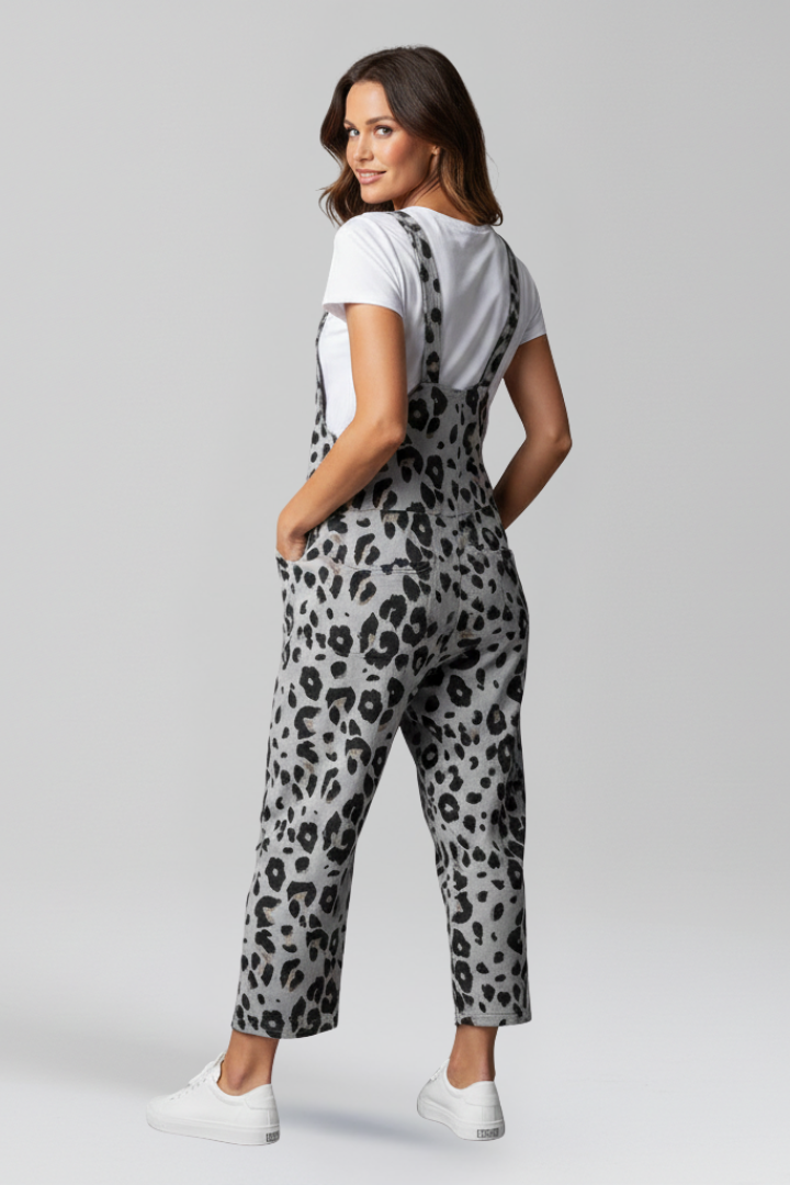 Damejumpsuit med Scoop Udskæring og Med print Overflade
