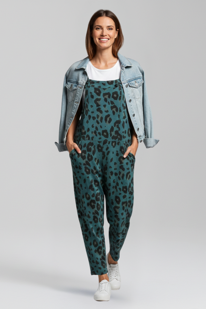 Damejumpsuit med Scoop Udskæring og Med print Overflade