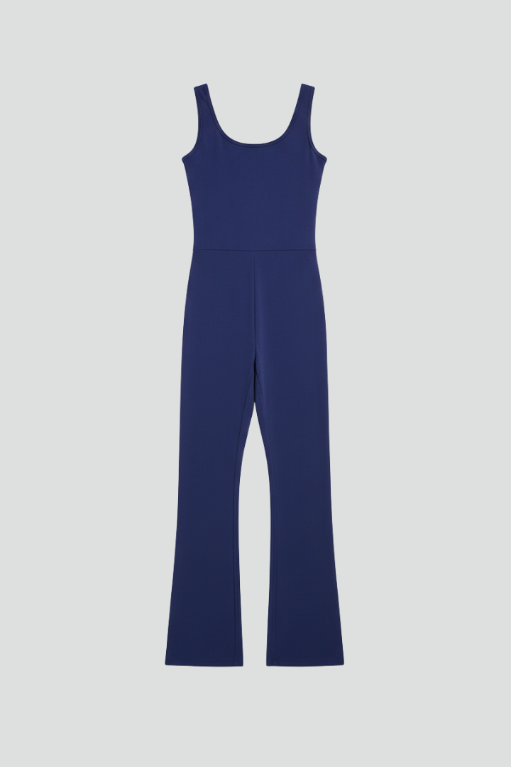 Damejumpsuit med Ærmeløs Remme og Bred Ben