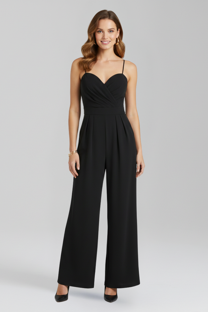 Damejumpsuit med Spaghetti Remme og Bred Ben