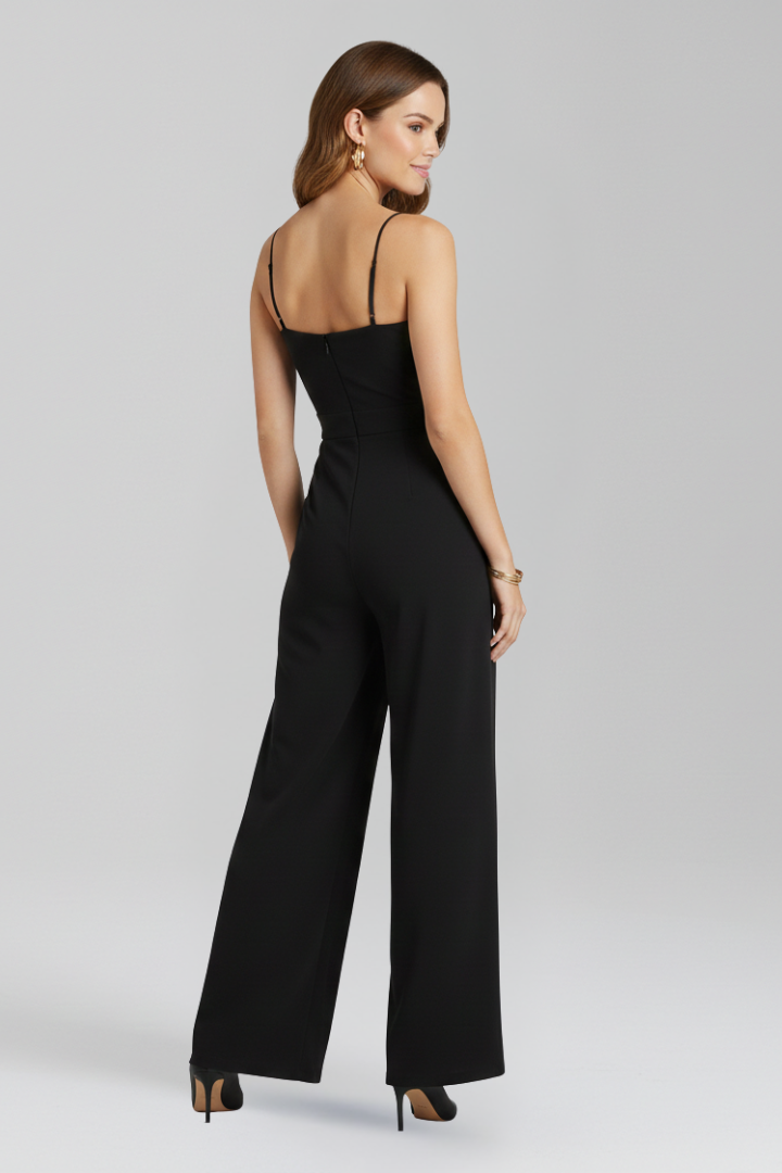 Damejumpsuit med Spaghetti Remme og Bred Ben