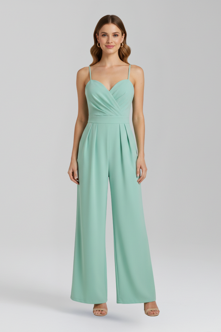 Damejumpsuit med Spaghetti Remme og Bred Ben