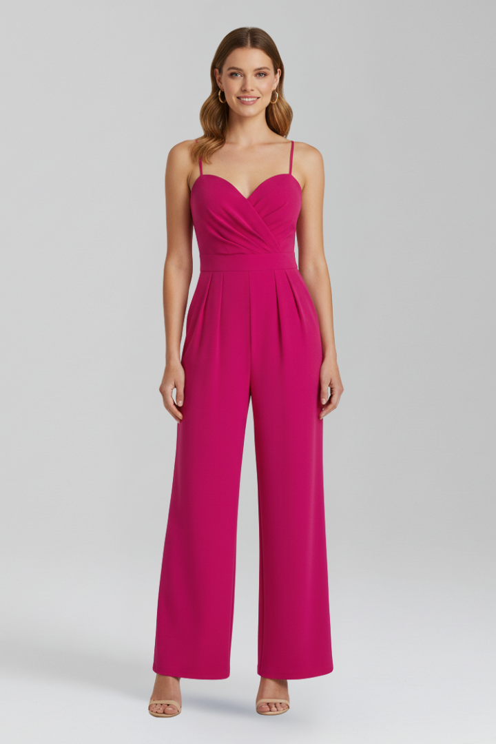 Damejumpsuit med Spaghetti Remme og Bred Ben