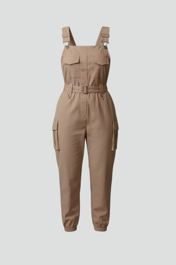 Damejumpsuit med Firkantet udskæring og Justerbar Remme