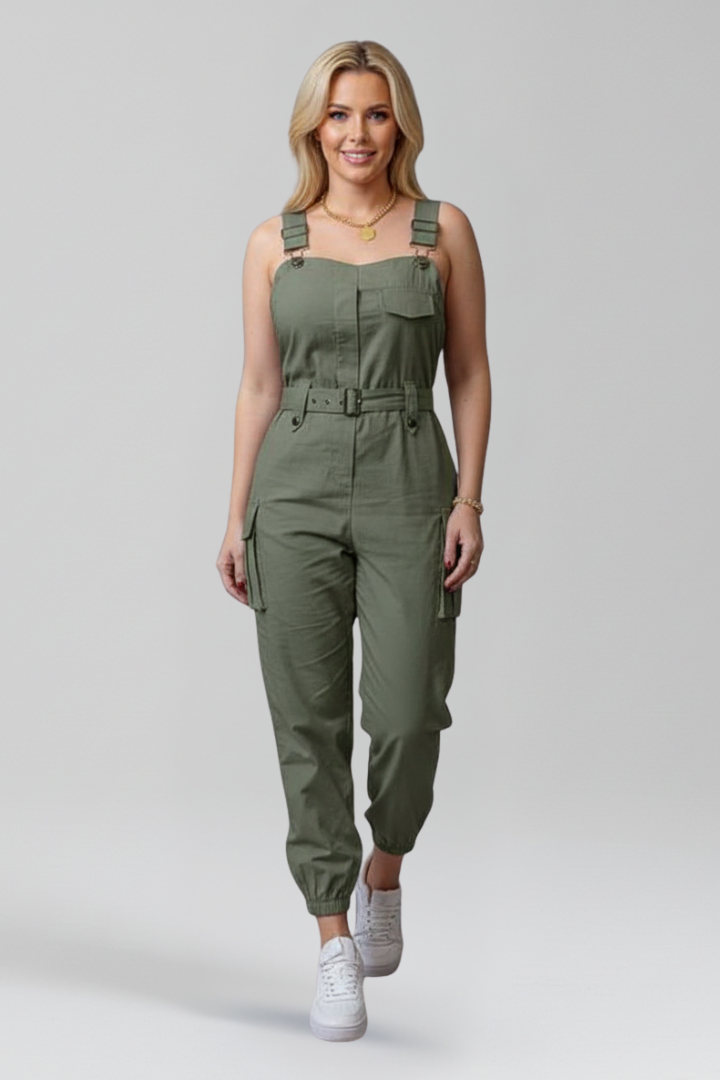 Damejumpsuit med Firkantet udskæring og Justerbar Remme