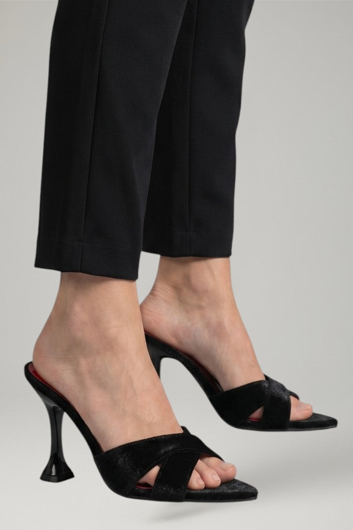 Dame Leather Hæle med Åben Toe og Stiletto Heel
