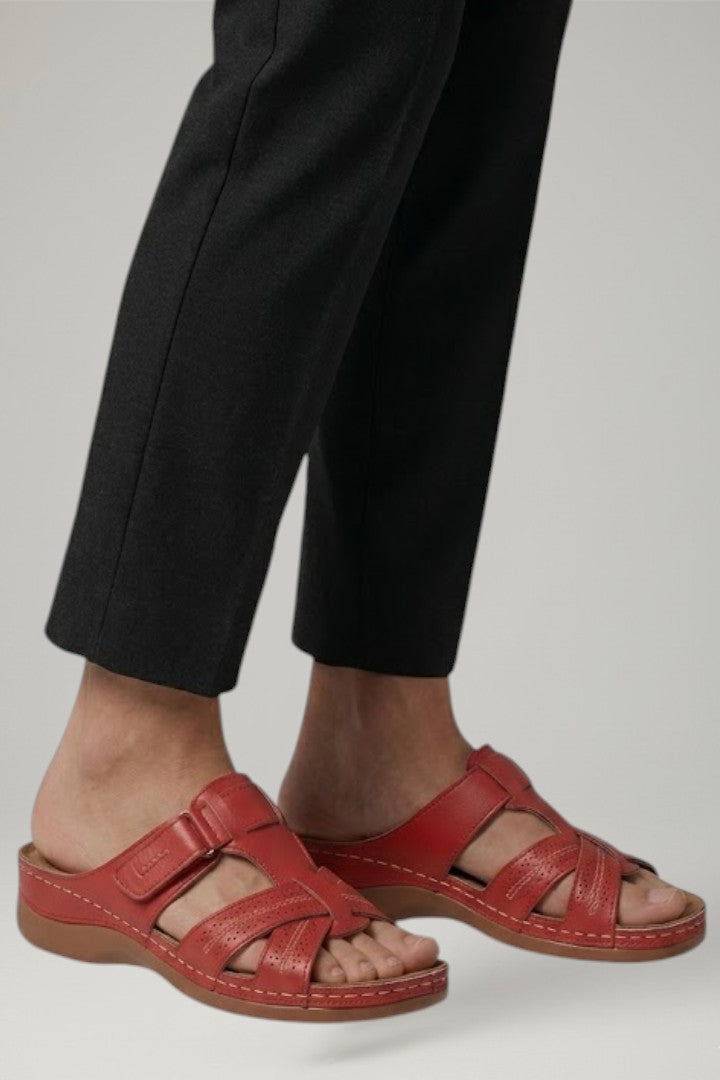 Dame Orthopaedic Sandaler med Open Tå og Contoured Fodbund