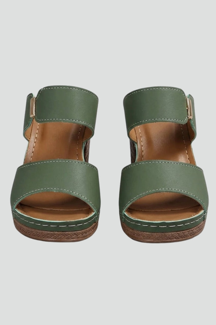 Dame sandaler med justerbare remme og blokhæl