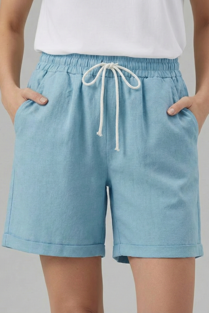 Dameshorts med Snøre i taljen og Side Lommer