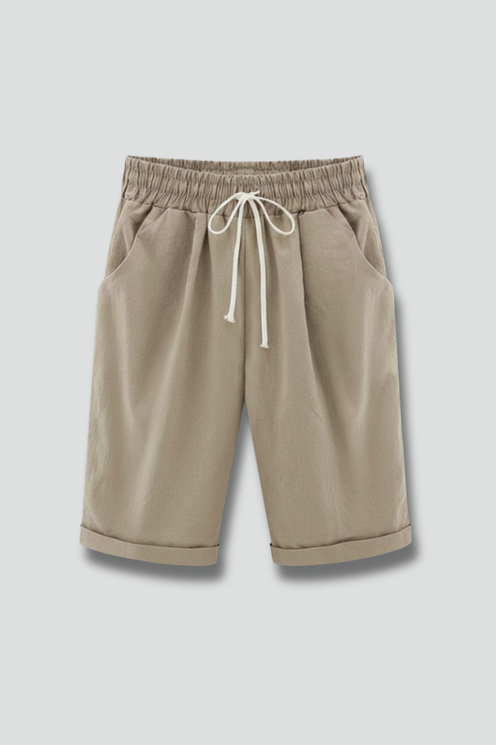 Dameshorts med Snøre i taljen og Side Lommer