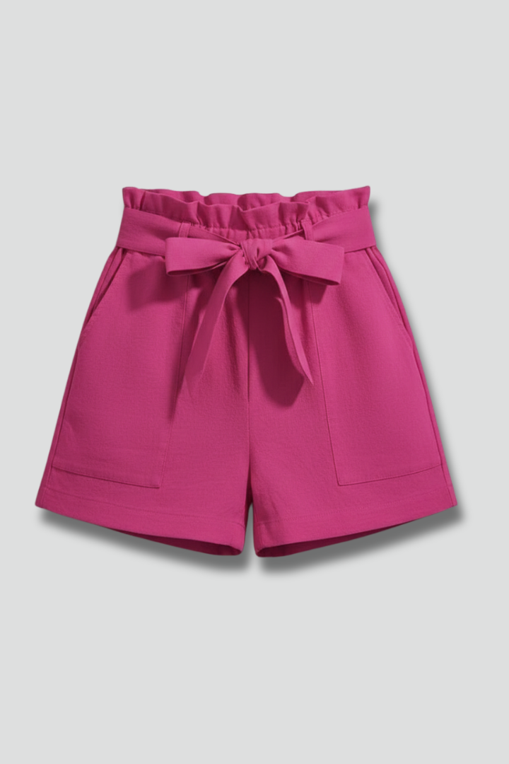 Dameshorts med Tie Talje og Flæse Linning