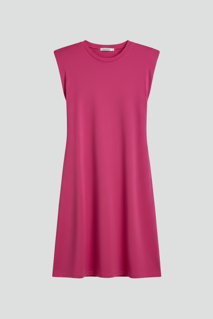 Dame T-Skjortekjole med Shoulder Pads og Ærmeløs Cut