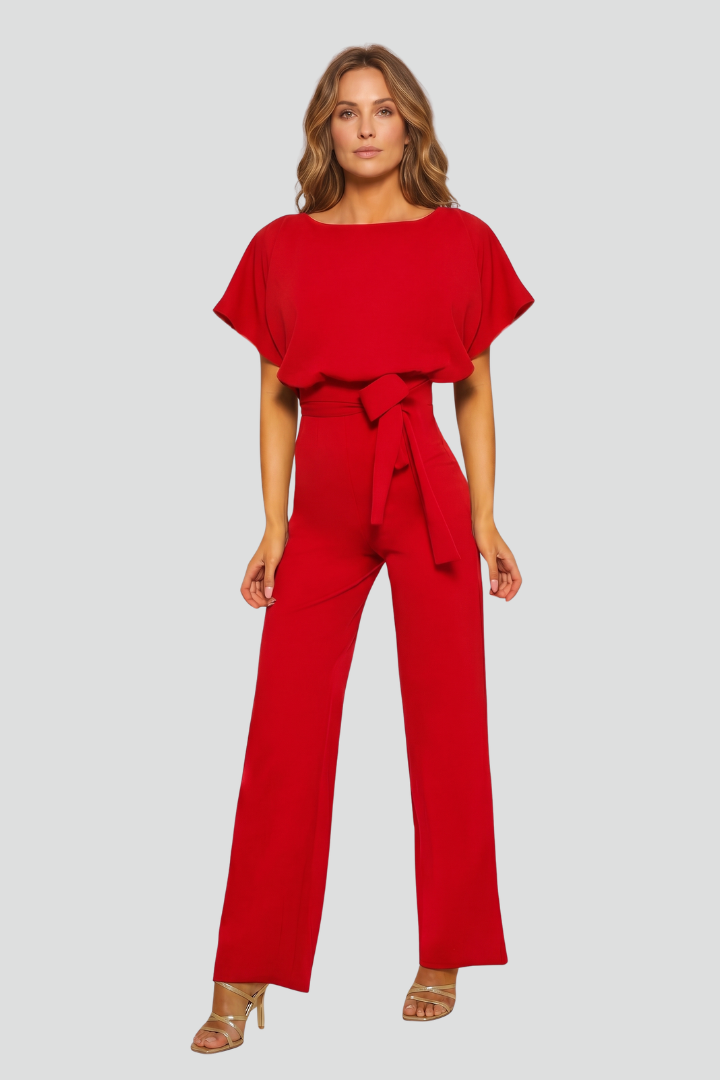 Damejumpsuit med Rund halsudskæring og Bred Ben
