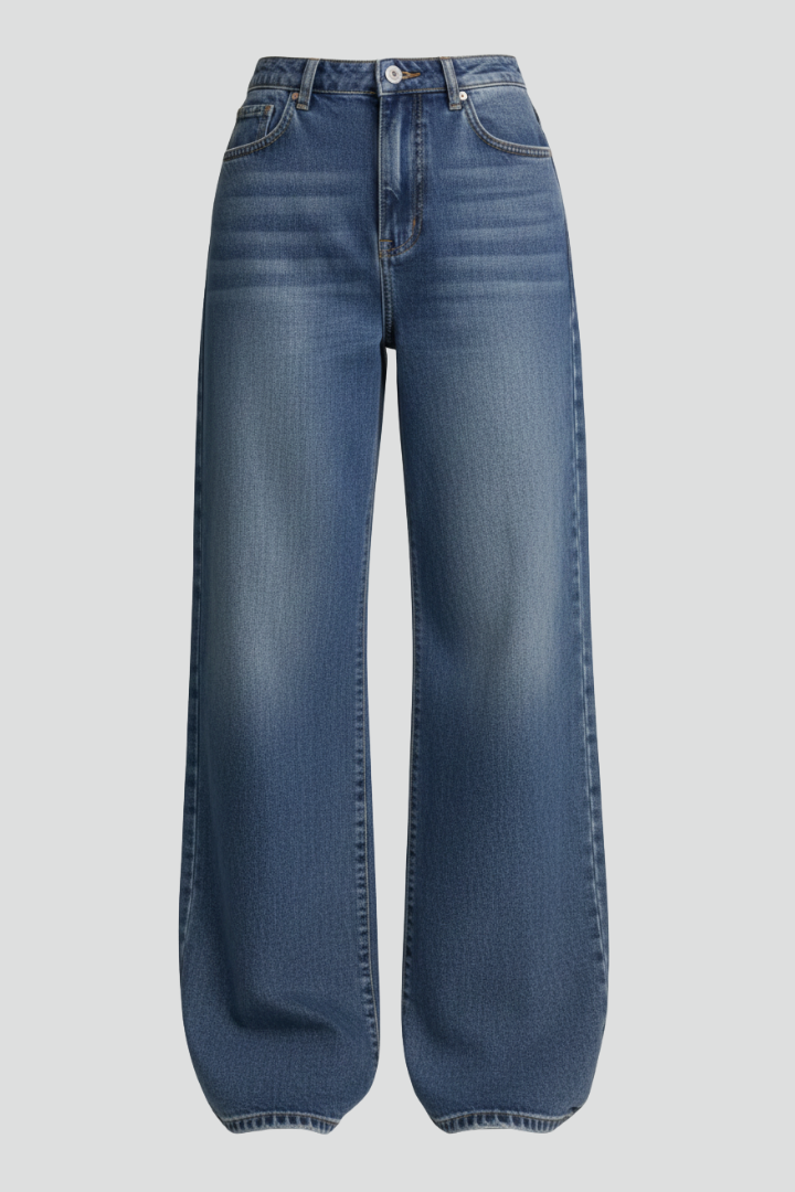 Dame Vidt benskåret Jeans med lommer og Fleece Lining