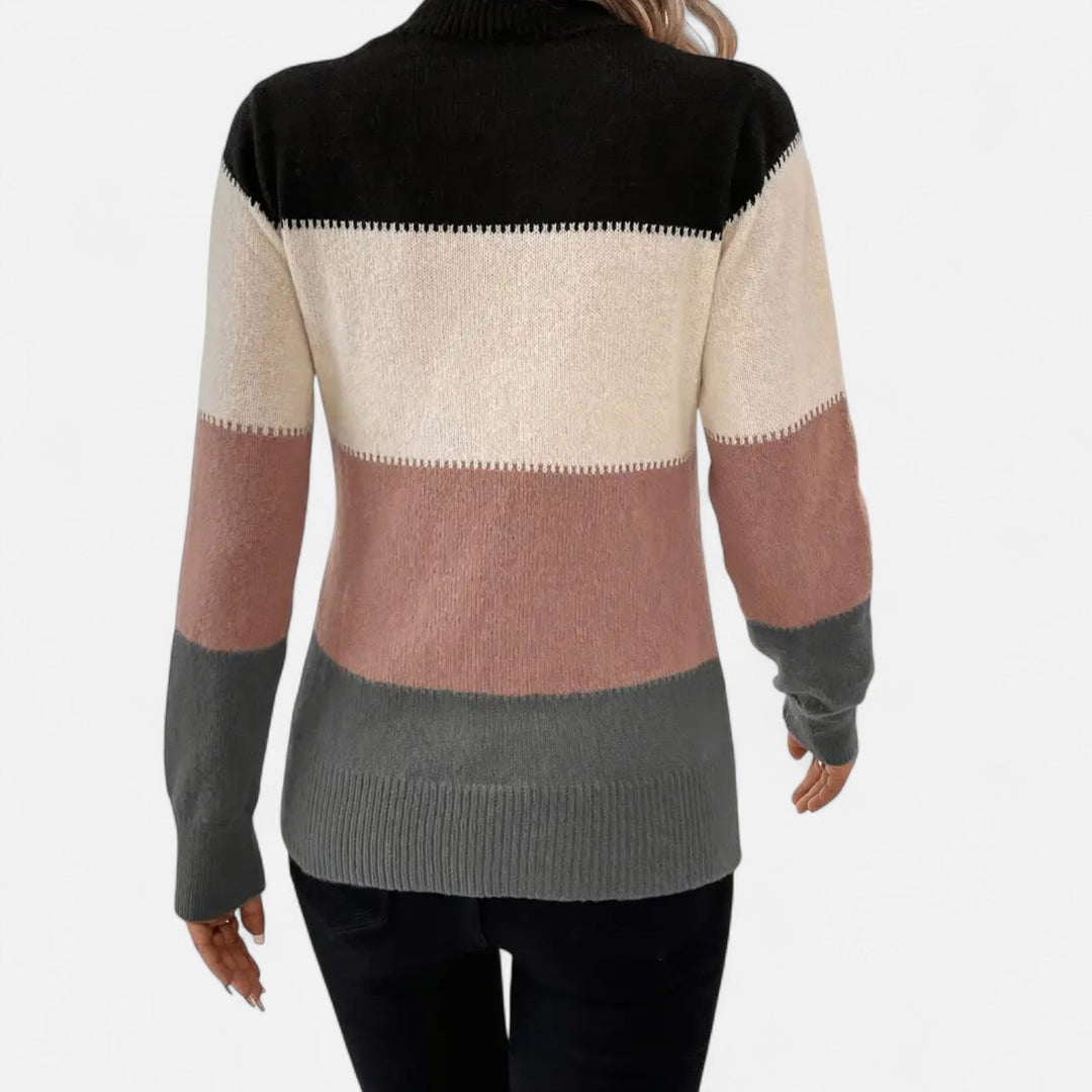 Charlene | Women's Striped Knit Crew Neck Sweater