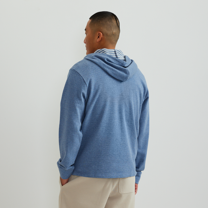 George | Men's Striped Henley Hoodie