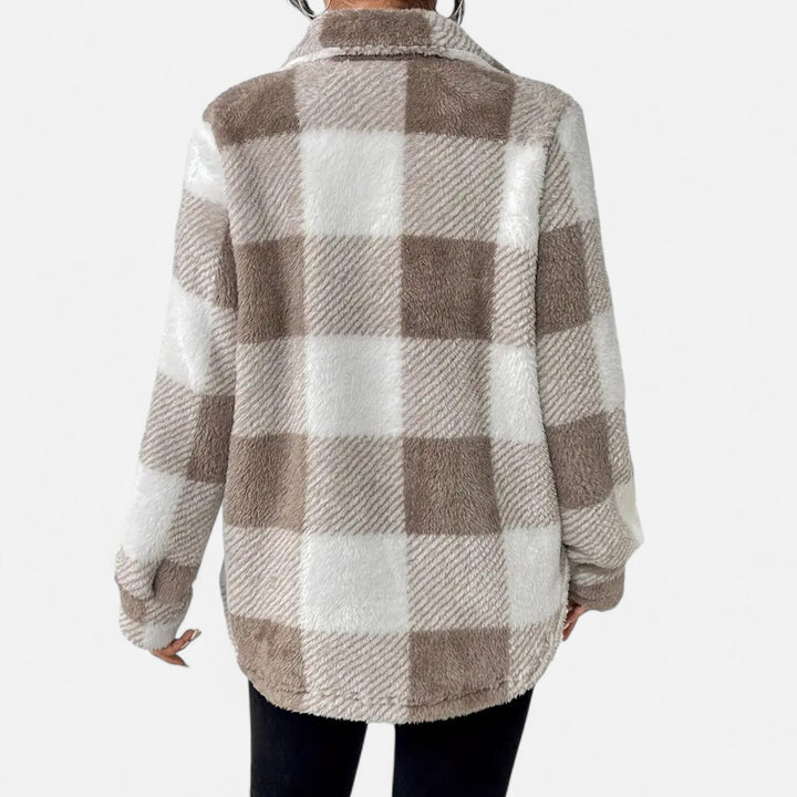 Klementine | Women's Checkered Plush Winter Jacket
