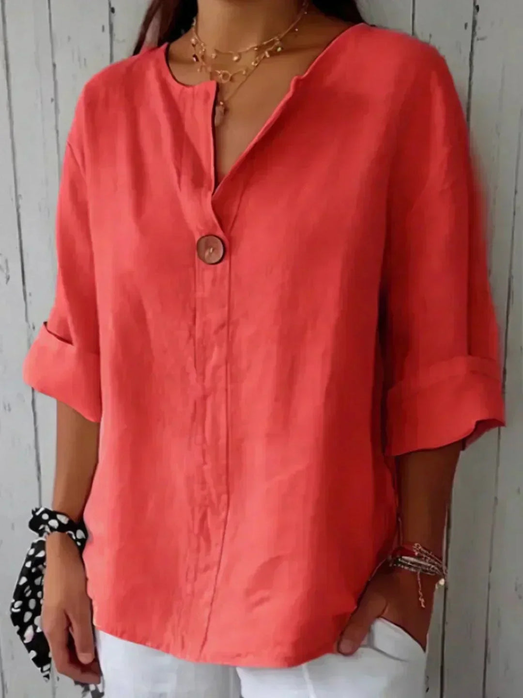 Zamma | Women's Relaxed V-Neck Top