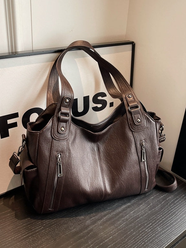 Brunella | Women's Zip-Up Leather Hobo Bag