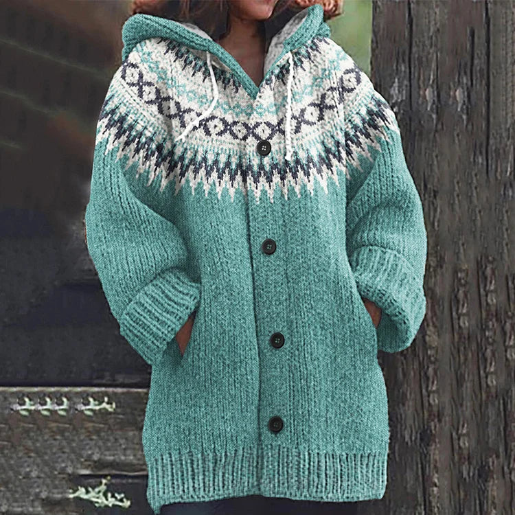Alondra | Women's Nordic Hooded Knit Cardigan