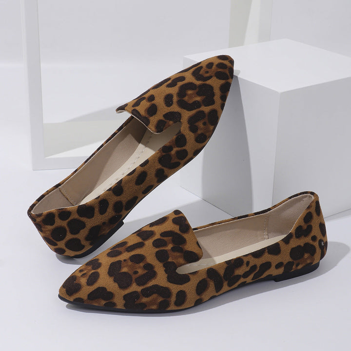 Kitty | Women's Leopard Print Pointed Slip-On Flats