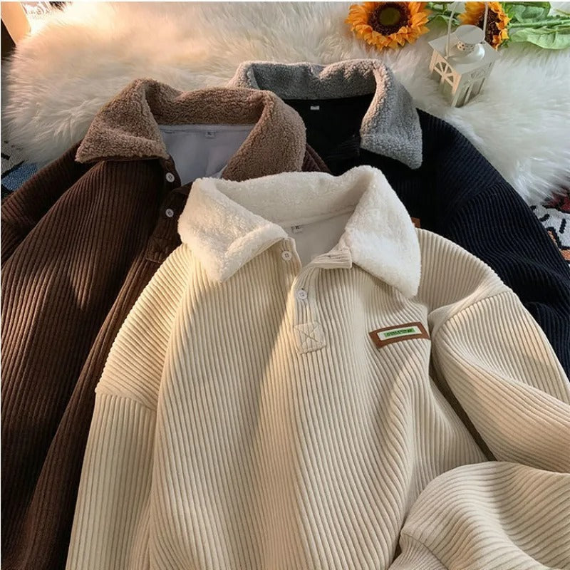 Fitzgerald | Men's Fleece Collar Ribbed Polo Sweater