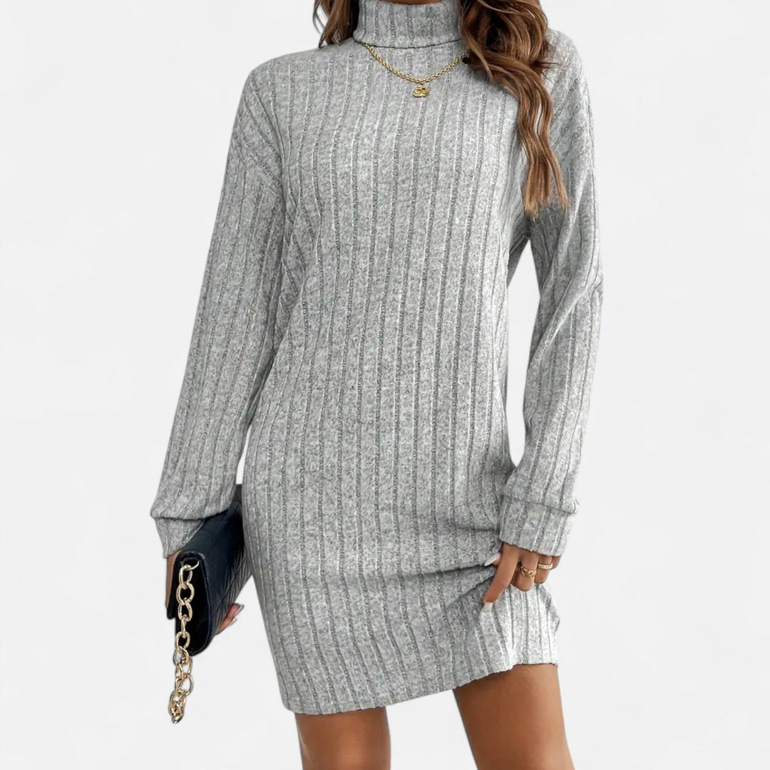 Zerline | Women's Turtleneck Textured Knit Dress