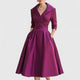 Women's Wrap Relaxed-Fit V-Neck Three-Quarter-Sleeve Midi Dress for Special Occasions — view 4