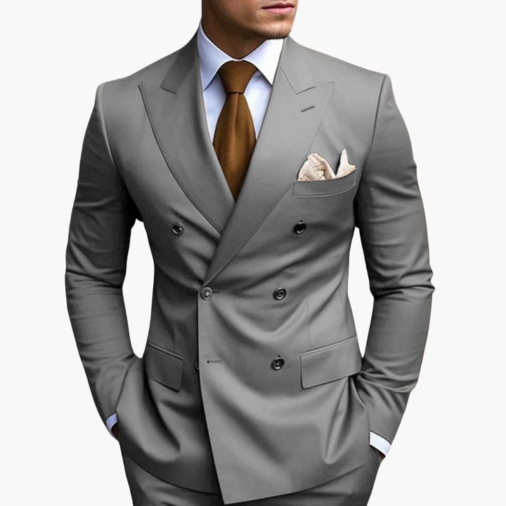 Herren-Anzug zweireihig – Tailliertes Set mit Reverskragen-Blazer & Hose für Hochzeit & Business