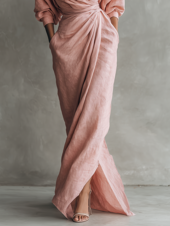 Opaline | Women's Long-Sleeve V-Neck Maxi Dress for Easy Dressing, image 7