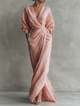 Opaline | Women's Long-Sleeve V-Neck Maxi Dress for Easy Dressing in Pink, image 1