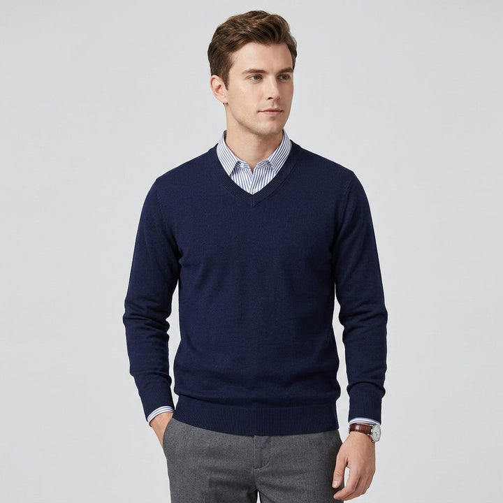 Carl | Men's V-Neck Fine Knit Sweater