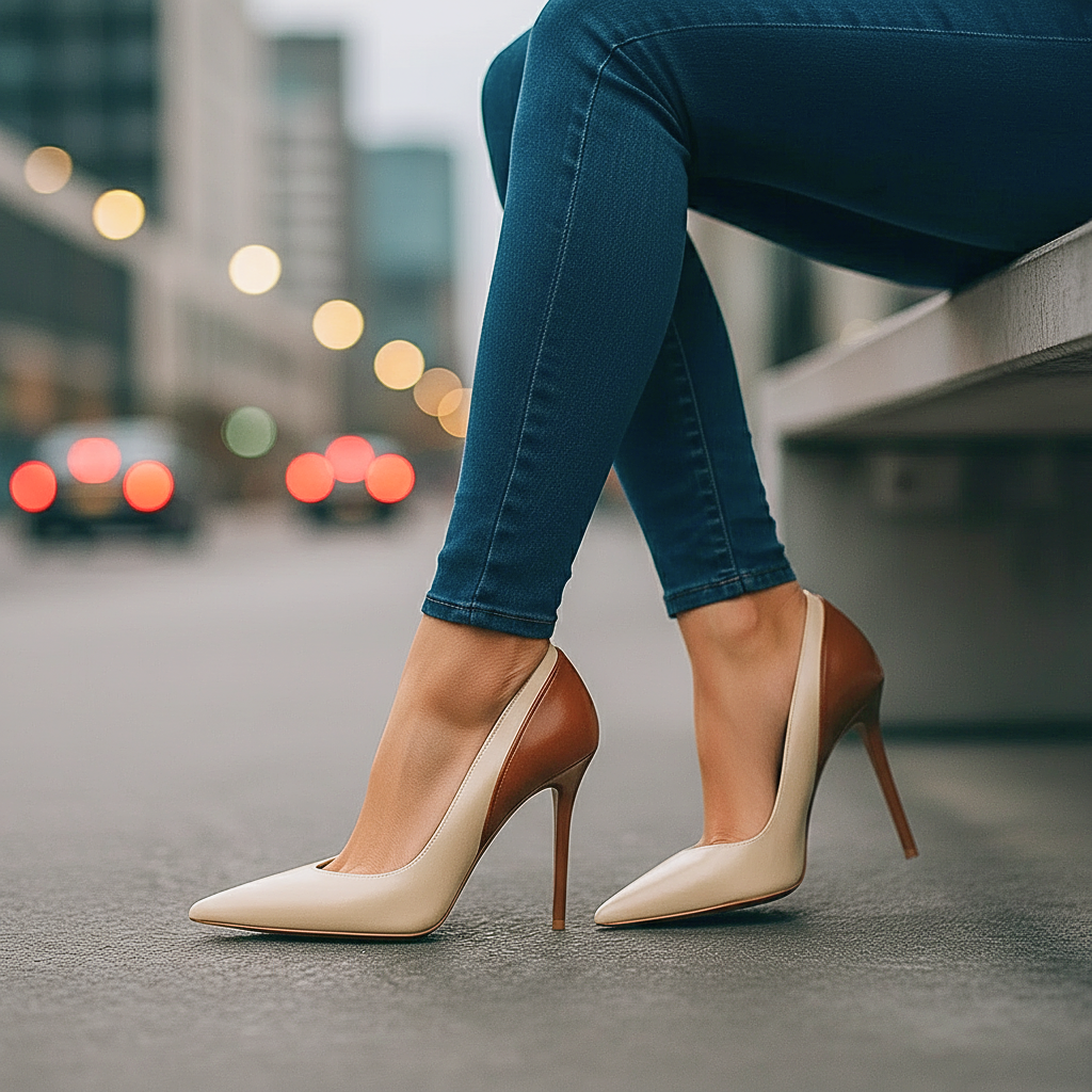 Lowena Two-Tone Pointed-Toe Stiletto Pumps - image 8