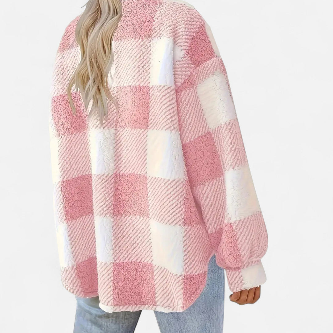 Klementine | Women's Checkered Plush Winter Jacket