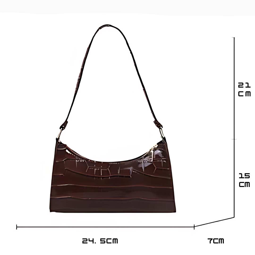 Nicoletta-Mae | Women's Croc-Embossed Baguette Bag