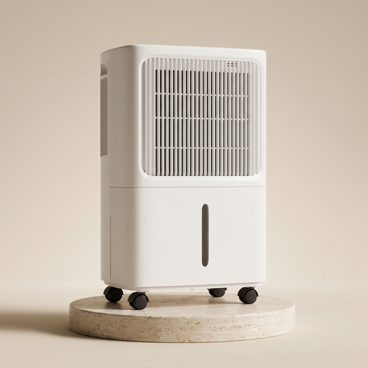 12L compressor dehumidifier on a travertine plinth