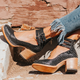 Delyth | Women's Block Heel Ankle Boots with Buckle Straps