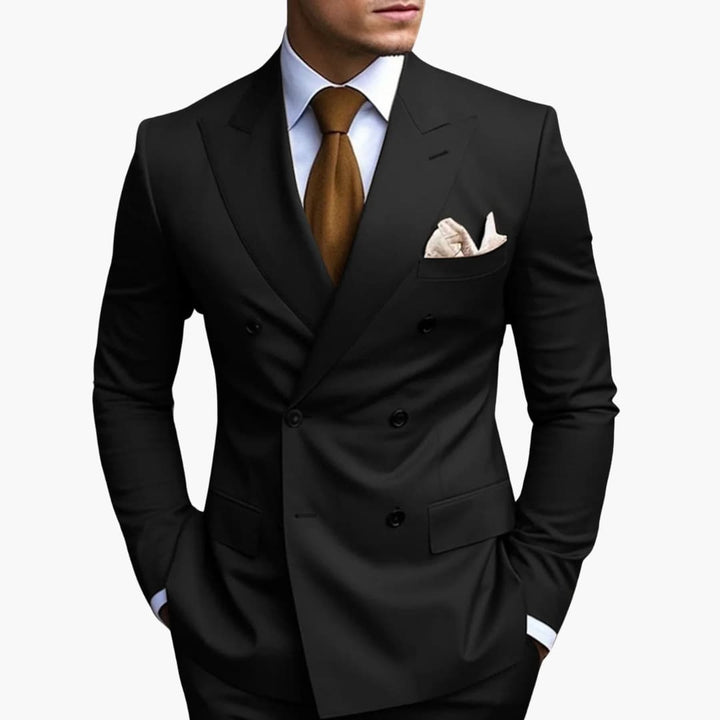 Herren-Anzug zweireihig – Tailliertes Set mit Reverskragen-Blazer & Hose für Hochzeit & Business