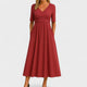 Women's Wrap Pleated V-Neck Midi Dress for Summer — view 6