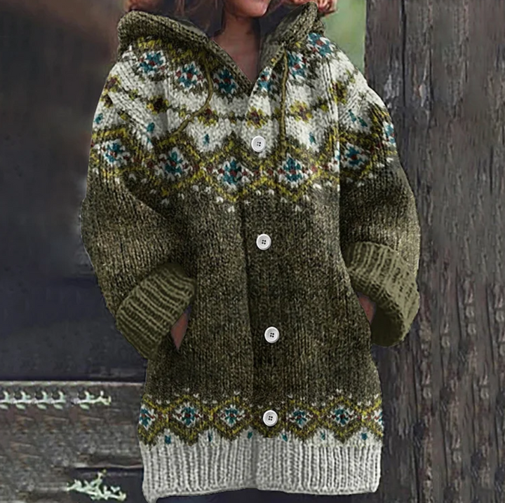 Alondra | Women's Nordic Hooded Knit Cardigan